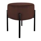 Puff Redondo Quarto Suede Marrom - Belliv Decor