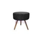 Puff Redondo Retro Preto - Grupo Versatile