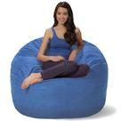 Puff Redondo Suede 100x50 Azul Royal com Enchimento para Sala e Quarto Puff Redondo Suede 100x50 Azul Royal com Enchimento para Sala e Quarto