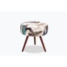 Puff Redondo Suede Paris Azul - Grupo Versatile