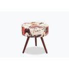 Puff Redondo Suede Paris Vermelho
