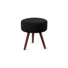 Puff Redondo Suede Preto