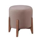 Puff Redondo Thor Banqueta Pés Madeira Catânia Quarto Infant