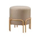Puff Redondo Torvi em Linho e Base Metal Dourado Puff Redondo Torvi em Linho e Base Metal Dourado