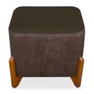 Puff Retangular Decorativo Iris no Linho Marrom/Marrom