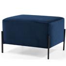 Puff Retangular Decorativo Status 60x45 D02 Pés de Aço Veludo Azul Oxford C-304 - Lyam Decor