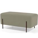 Puff Retangular Decorativo Status 90x45 D02 Pés de Aço Veludo Bege C-309 - Lyam Decor