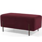 Puff Retangular Decorativo Status 90x45 D02 Pés de Aço Veludo Marsala C-278 - Lyam Decor