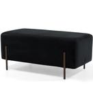 Puff Retangular Decorativo Status 90x45 D02 Pés de Aço Veludo Preto C-300 - Lyam Decor Puff Retangular Decorativo Status 90x45 D02 Pés de Aço Veludo Preto C-300 - Lyam Decor