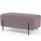 Puff Retangular Decorativo Status 90x45 D02 Pés de Aço Veludo Rosê C-305 - Lyam Decor Puff Retangular Decorativo Status 90x45 D02 Pés de Aço Veludo Rosê C-305 - Lyam Decor