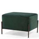 Puff Retangular Decorativo Status Pés de Aço Veludo Verde C-303 - Lyam Decor