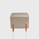 Puff Retangular Pé de Madeira Decorativo para Sala Orgânico Confortável e Reforçado Bouclé