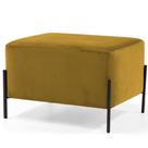 Puff Retangular Status 60x45 D02 Pés de Aço Veludo Mostarda C-279 - Lyam Decor