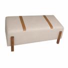 Puff Retangular Tecido Linho Rio Minas Cor Bege