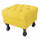 Puff Retrô Luis Xv Capitonê Amarelo - DS Estofados