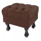 Puff Retrô Luis Xv Capitonê Marrom - DS Móveis Puff Retrô Luis Xv Capitonê Marrom - DS Móveis