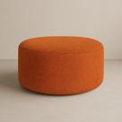 Puff Riviera Orgânico Redondo Tecido Boucle Puf Luxo decorativo sala