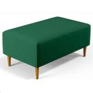 Puff Sala Damon Multiuso Linho Verde Pés Palito Castanho
