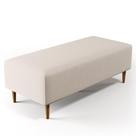 Puff Sala De Estar Bali W01 Pés Palito 120x50 Cm Linho Cru Puff Sala De Estar Bali W01 Pés Palito 120x50 Cm Linho Cru