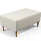 Puff Sala De Estar Cléo Pés Palito 90 Cm Linho Champagne