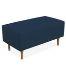 Puff Sala De Estar Cléo Pés Palito 90 Cm Suede Azul Marinho