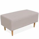 Puff Sala De Estar Cléo W01 Pés Palito 90 Cm Linho Bege Puff Sala De Estar Cléo W01 Pés Palito 90 Cm Linho Bege