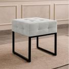Puff Sala Decorativo Quadrado Industrial Elisa Veludo Cinza D03 - D Rossi