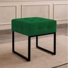 Puff Sala Decorativo Quadrado Industrial Elisa Veludo Verde D03 - D Rossi