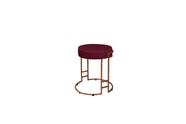 Puff Sarah Bronze- Veludo Bordo