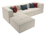 Puff Sofá Modular Com Chaise Reversível Para Sala Moderna Puff Sofá Modular Com Chaise Reversível Para Sala Moderna