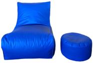 Puff Sofazinho com Apoio para os Pés Teen AZUL ROYAL (COM ENCHIMENTO)