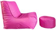 Puff Sofazinho com Apoio para os Pés Teen Rosa Pink (COM ENCHIMENTO)