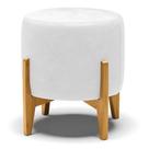 Puff Stella Corano Base Madeira Castanho Branco Puff Stella Corano Base Madeira Castanho Branco