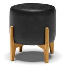 Puff Stella Corano Base Madeira Castanho Preto Puff Stella Corano Base Madeira Castanho Preto