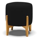 Puff Stella Linho Base Madeira Castanho Cor A79 Preto