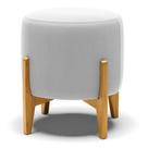Puff Stella Suede Base Madeira Castanho - D'rossi Cor Cinza Puff Stella Suede Base Madeira Castanho - D'rossi Cor Cinza