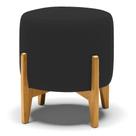 Puff Stella Veludo Base Madeira Castanho Cor Preto