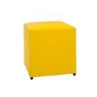 Puff Studio 40x40x40 Cm material sintético sem Rodizios Amarelo