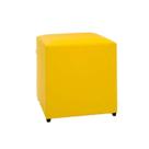 Puff Studio 40x40x40 Cm material sintético sem Rodizios Amarelo