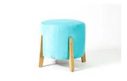 Puff Super Luxo Redondo Para escritório/recepção/casa Suede Thifany Joseph