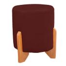 Puff Thor Luxo Madeira Maciça Redondo Suede