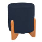 Puff Thor Luxo Madeira Maciça Redondo Suede