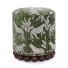 Puff Tov Furniture Dex Verde-oliva com estampa de leopardo 40 x 40 x 46 cm Puff Tov Furniture Dex Verde-oliva com estampa de leopardo 40 x 40 x 46 cm