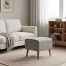 Puff Verso Bouclé Premium Exclusivo De Luxo Assento Extra Para Sala Quarto Pés Palito Design Autoral