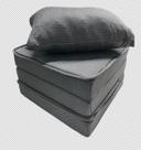 Puff Vira Cama-Colchão + Travesseiro Solteiro 3 Em 1 Cinza Puff Vira Cama-Colchão + Travesseiro Solteiro 3 Em 1 Cinza
