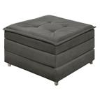 Puff Vira Cama De Solteiro Dobravel Estofado Com Espuma D23 Para Apartamento Cor Cinza