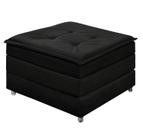 Puff Vira Cama Para Descanso Apartamento - Preto