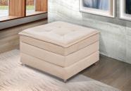 Puff Vira Cama Solteiro Com Bau Para Visita Decoração Descanso Apartamento Espuma D23 Estofado Bege Puff Vira Cama Solteiro Com Bau Para Visita Decoração Descanso Apartamento Espuma D23 Estofado Bege