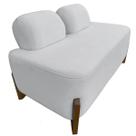 Puff Virginia Retangular para Sala Boucle Off White 2 Lugares