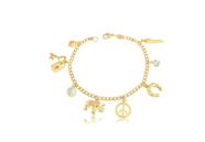 Pul c/ ferradura,strass,chave,cadeado,perola,elefante folheado a ouro 18k